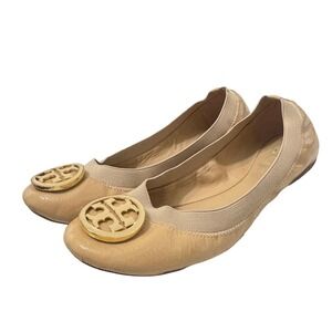 Tory Burch Caroline Nude Patent Leather‎ Ballet Flats Size 6.5